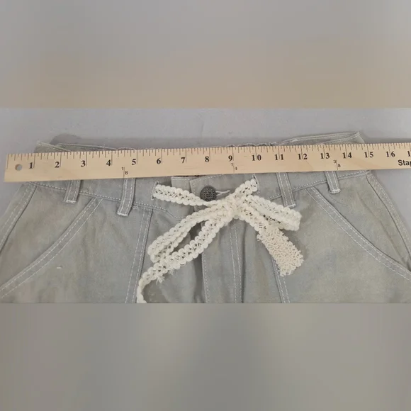 POL Crochet Overlayed Sage Green Cargo Jogger Small - New Without Tags - Picture 3 of 8